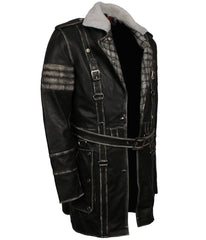 Men's Maxson Black Genuine Leather Battle Coat