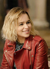 Emilia Clarke Red Leather Jacket - Last Christmas Jacket