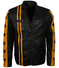 Leather Jacket with Stars