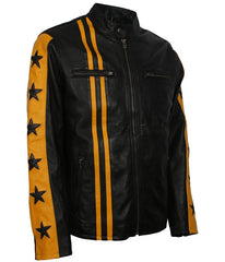 Leather Jacket with Stars