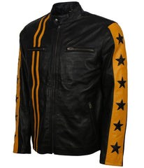 Leather Jacket with Stars