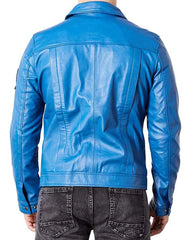 Men’s Dragon Ball Z Blue Leather Jacket