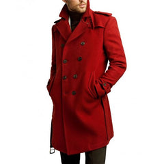 Mens Double Breasted Wool Coat