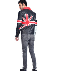 Union Jack British Flag Real Leather Jacket