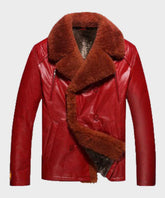 Women’s Shearling Red Leather Jacket
