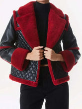 Women’s Aviator Pilot Style B3 Shearling Black & Red Jacket