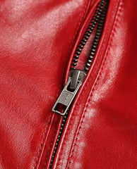 Women’s Shearling Red Leather Jacket