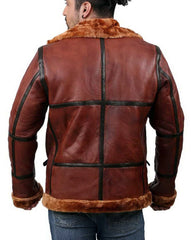 RAF British Flying Aviator Shearling Bomber Brown Jacket