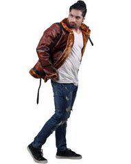 RAF British Flying Aviator Shearling Bomber Brown Jacket