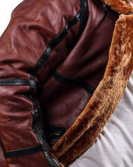RAF British Flying Aviator Shearling Bomber Brown Jacket