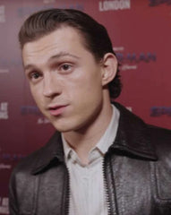 Tom Holland's Classic Black Biker Jacket