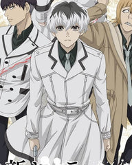Tokyo Ghoul Ken Kaneki White Real Leather Trench Coat