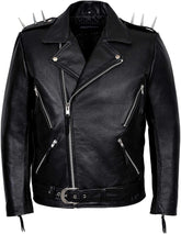 Men's Black Leather Motorcycle Ghost Rider Jacket