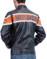 Victory Lane Black Leather Racer Jacket