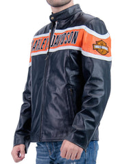 Victory Lane Black Leather Racer Jacket