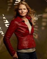 Once Upon a Time Jennifer Morrison Red Real Leather Jacket