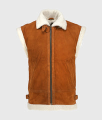 Women’s Light Brown Shearling Leather Vest