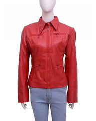 Once Upon a Time Jennifer Morrison Red Real Leather Jacket