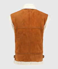Women’s Light Brown Shearling Leather Vest