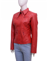 Once Upon a Time Jennifer Morrison Red Real Leather Jacket
