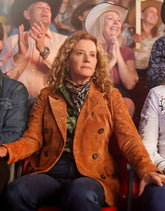 Women's Ride 2023 Nancy Travis Brown Suede Leather Mid Length Coat