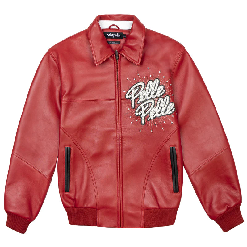 Pelle Pelle World Famous Soda Club Red  Real Leather Jacket