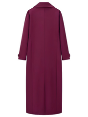 Women's Burgundy Wool Long Coat