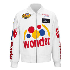 Men's Wonder White Racing Real Leather Jacket