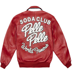Pelle Pelle World Famous Soda Club Red  Real Leather Jacket