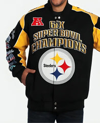 Pittsburgh Steelers Super Bowl Champions  Yellow & Black Cotton Jacket