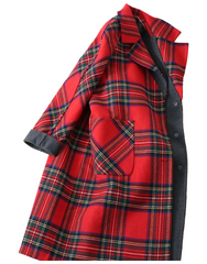 Women's Red Cute Cashmere Wool Trench Coat