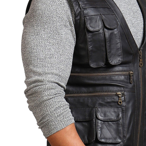 Leather Waistcoat Mens