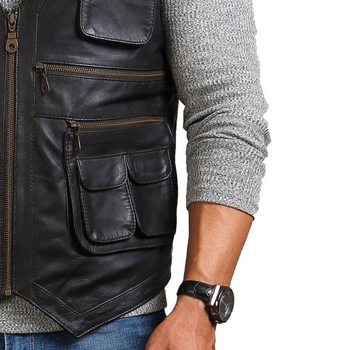 Leather Waistcoat Mens