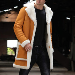 Mens Winter Shearling Leather Long Coats