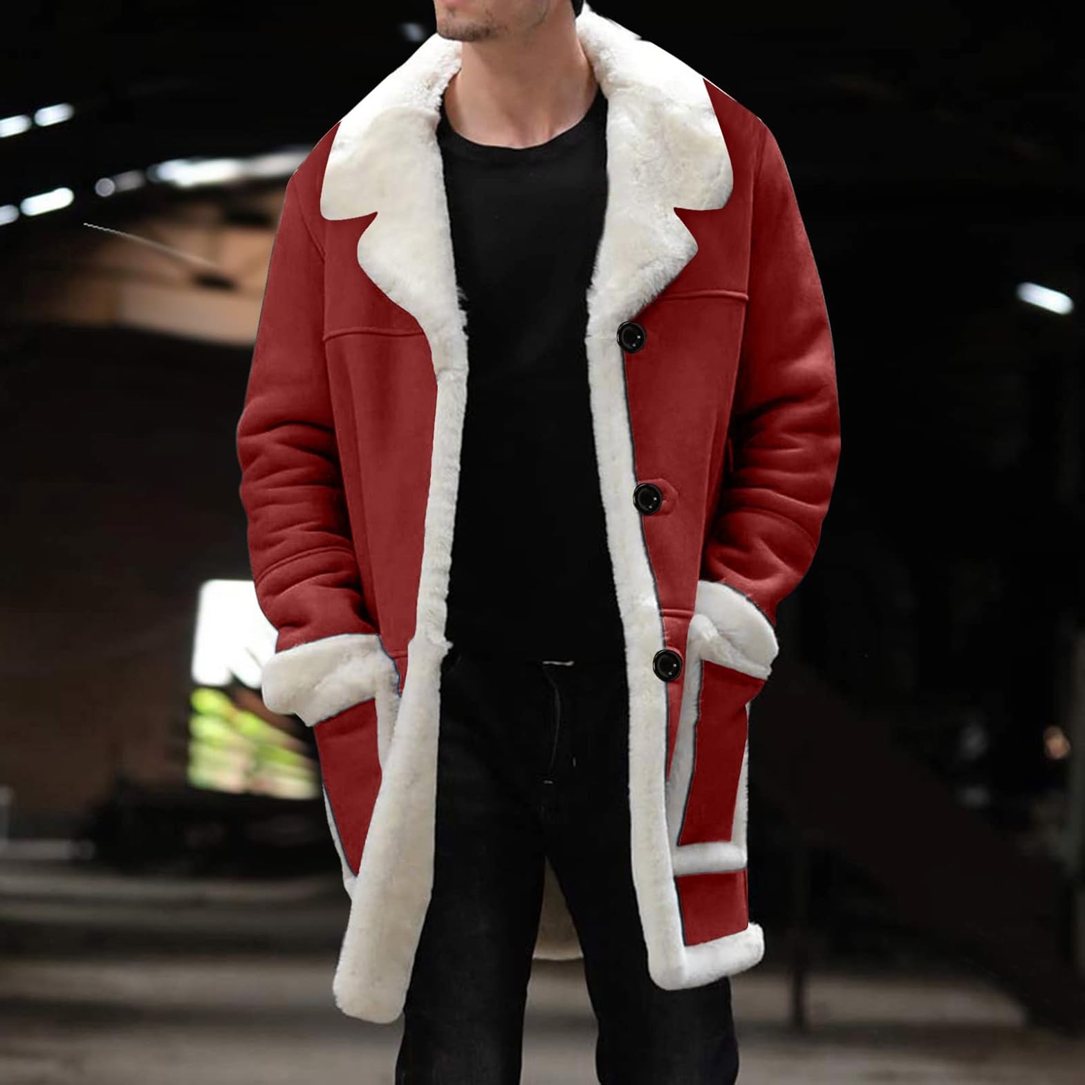 Mens Winter Shearling Leather Long Coats