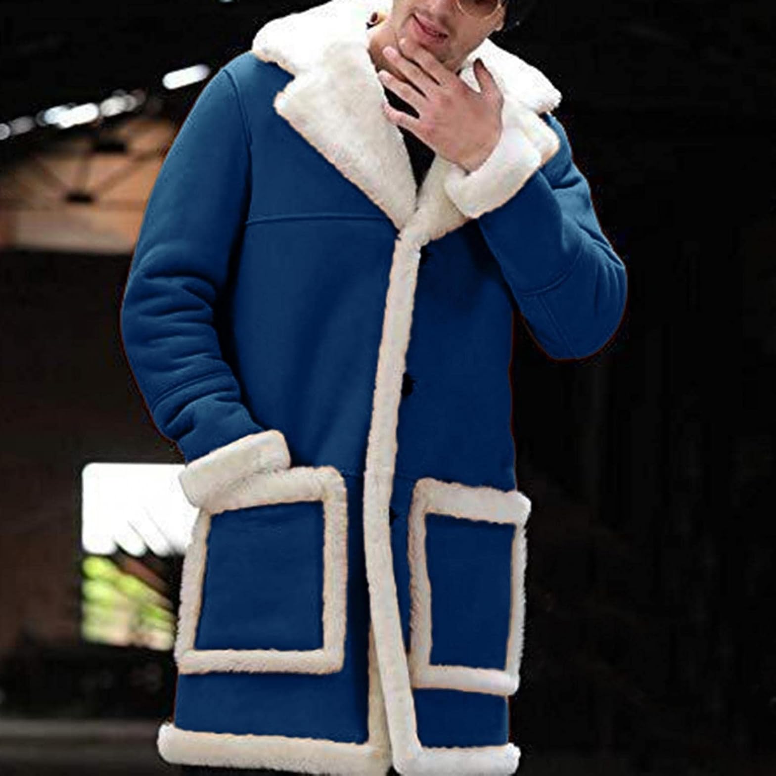 Mens Winter Shearling Leather Long Coats