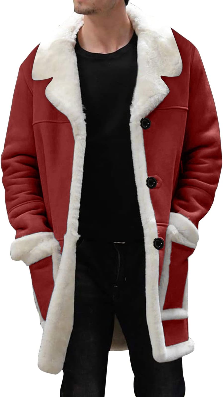 Mens Winter Shearling Leather Long Coats