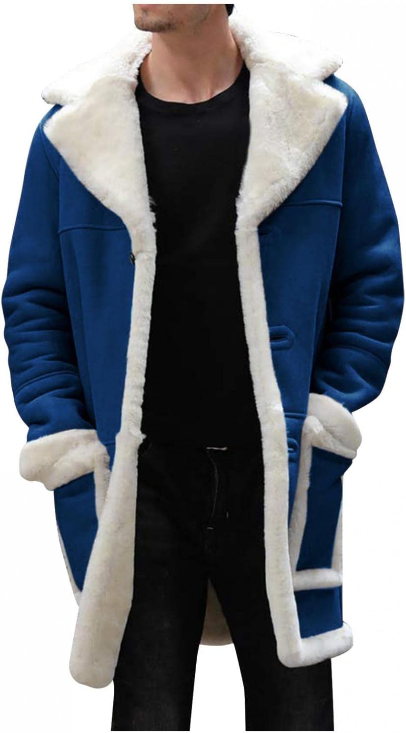 Mens Winter Shearling Leather Long Coats