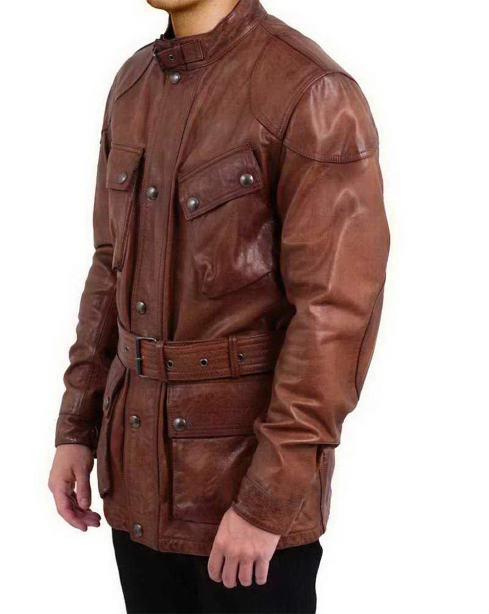 Men’s Brad Pitt Brown Leather jacket