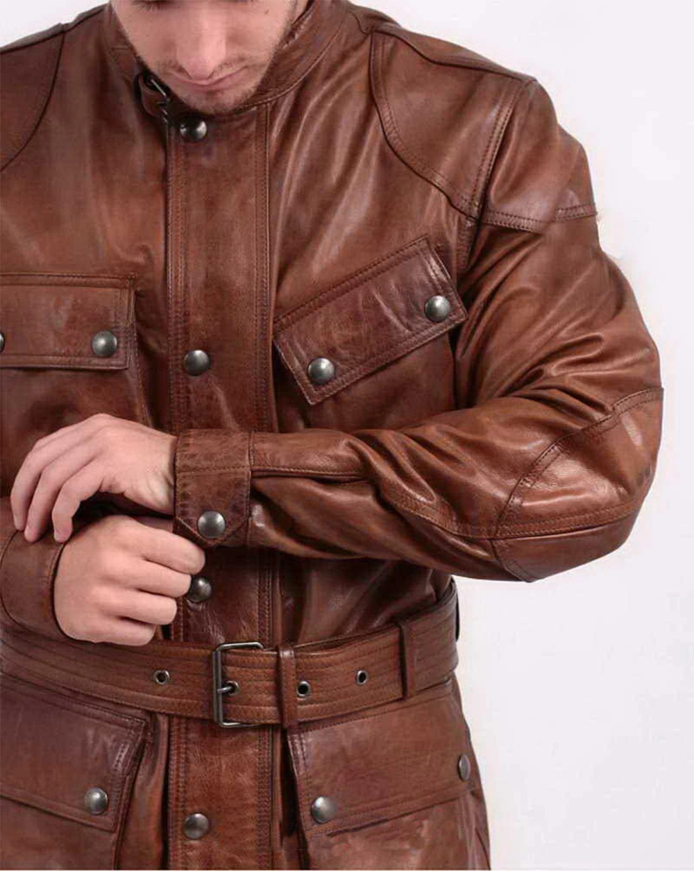 Men’s Brad Pitt Brown Leather jacket
