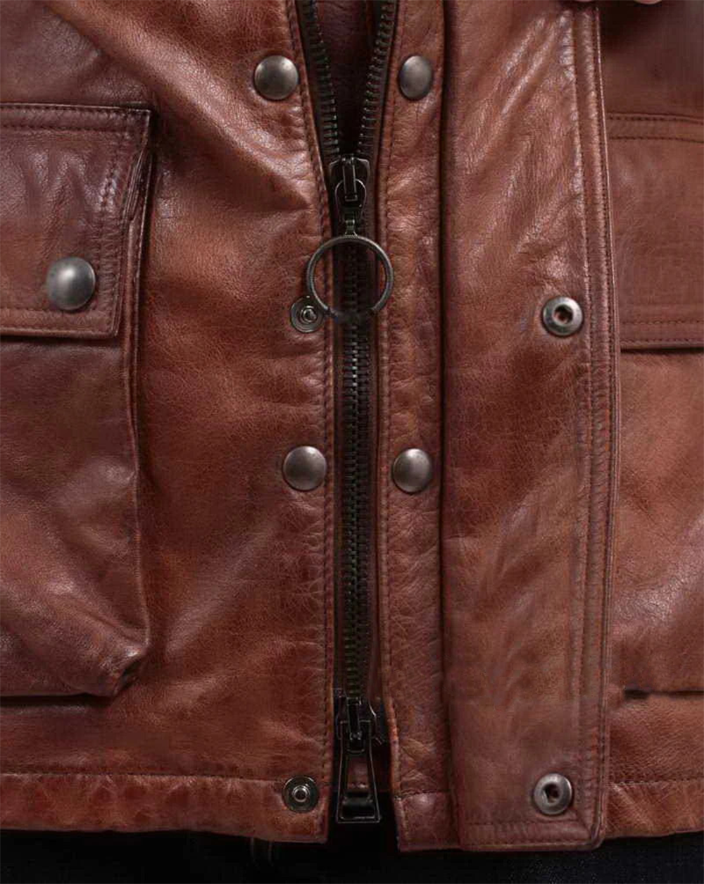 Men’s Brad Pitt Brown Leather jacket