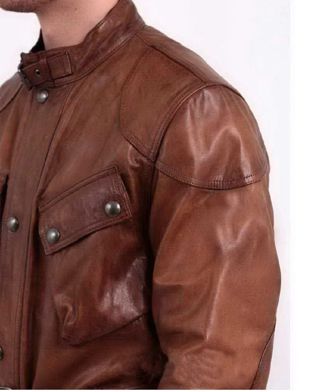 Men’s Brad Pitt Brown Leather jacket