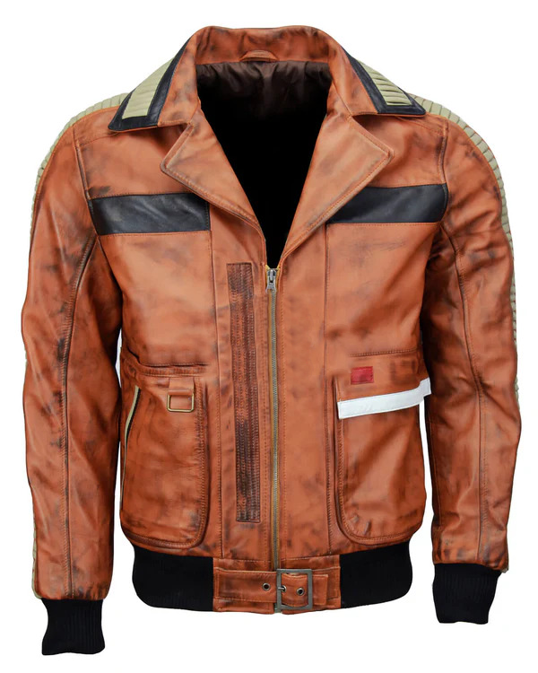 Jedi Survivor Brown Real Leather Cal Kestis Gaming Cosplay Jacket