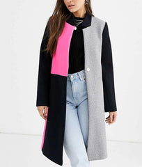 colour block coat women's