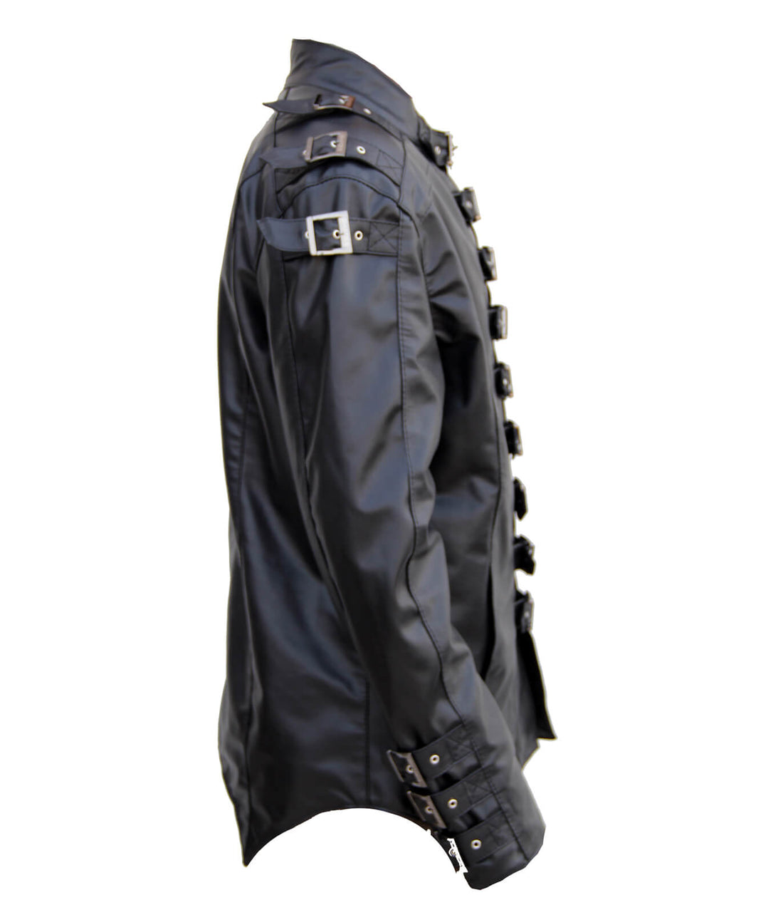 Real Leather Black Gothic Coat Jacket