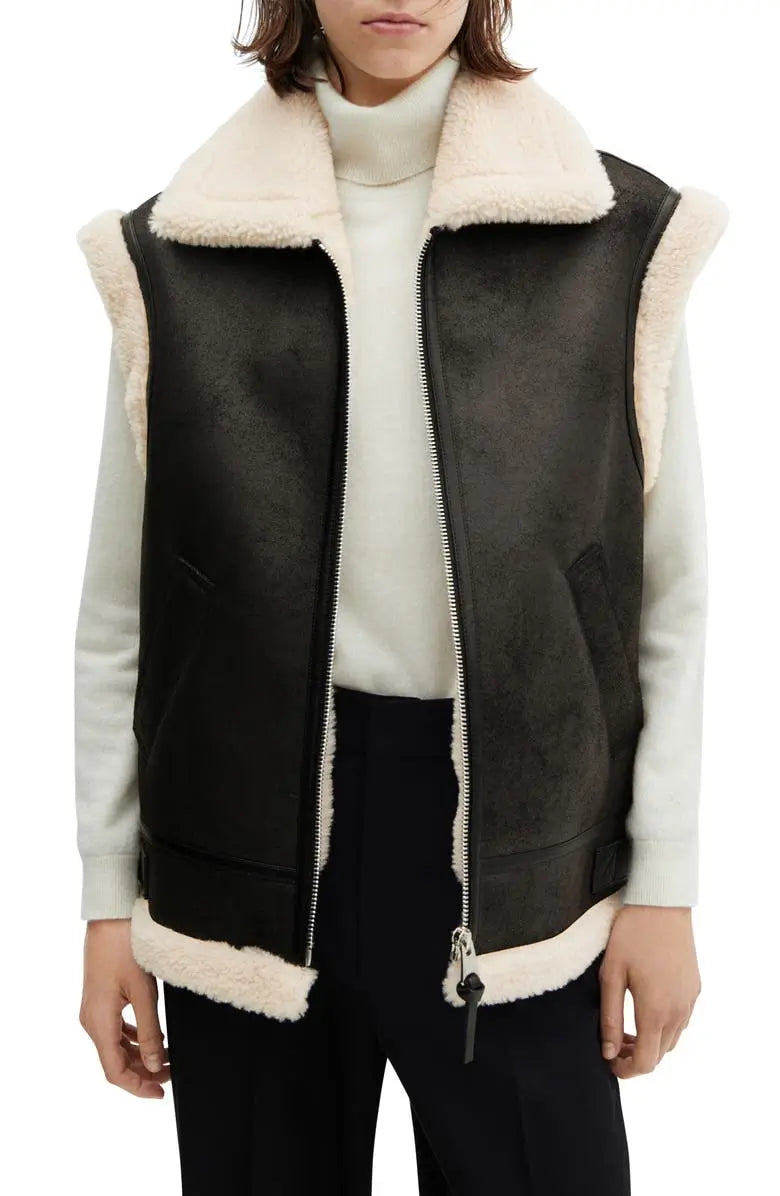 Women's shearling vests

