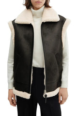 Women's shearling vests

