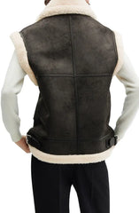 Ladies shearling-lined gilets

