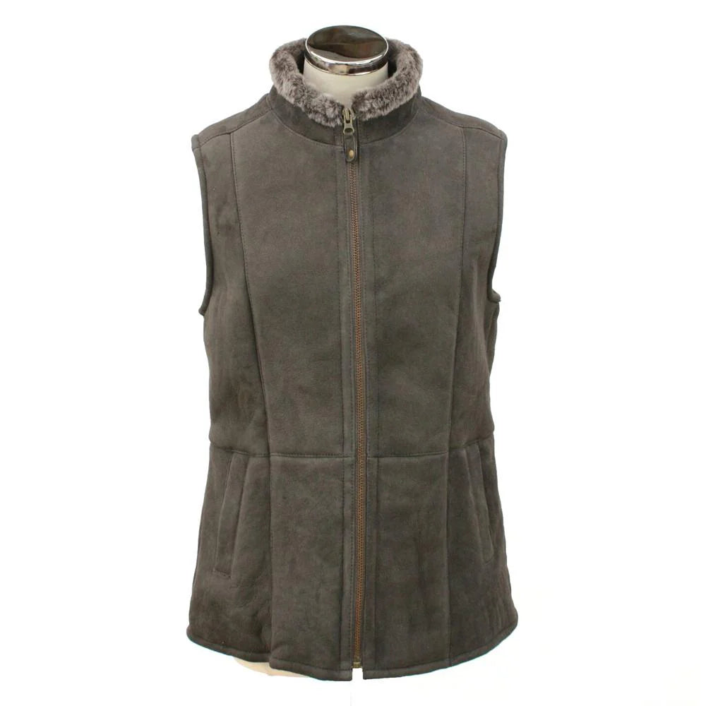 womens leather gilet