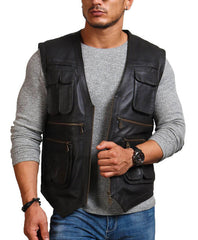 Leather Waistcoat Mens